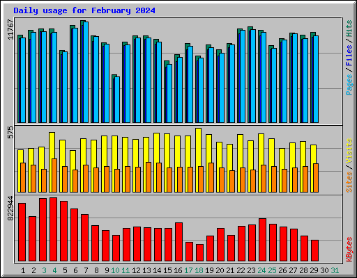 Daily usage for February 2024