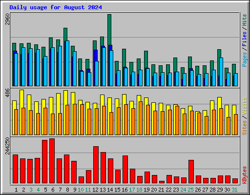 Daily usage for August 2024