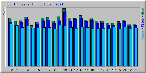 Hourly usage for October 2021