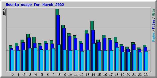 Hourly usage for March 2022